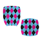 Blue Pink And Black Argyle Pattern Print Office Chair Cover
