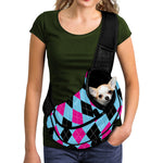 Blue Pink And Black Argyle Pattern Print Pet Sling Carrier