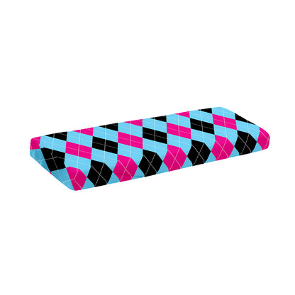 Blue Pink And Black Argyle Pattern Print Piano Keyboard Cover