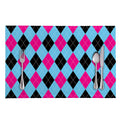 Blue Pink And Black Argyle Pattern Print Placemat
