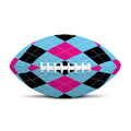 Blue Pink And Black Argyle Pattern Print Rugby Ball