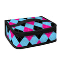 Blue Pink And Black Argyle Pattern Print Small Lunch Bag
