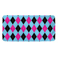 Blue Pink And Black Argyle Pattern Print Towel