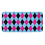 Blue Pink And Black Argyle Pattern Print Towel