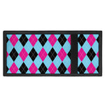 Blue Pink And Black Argyle Pattern Print Trifold Wallet