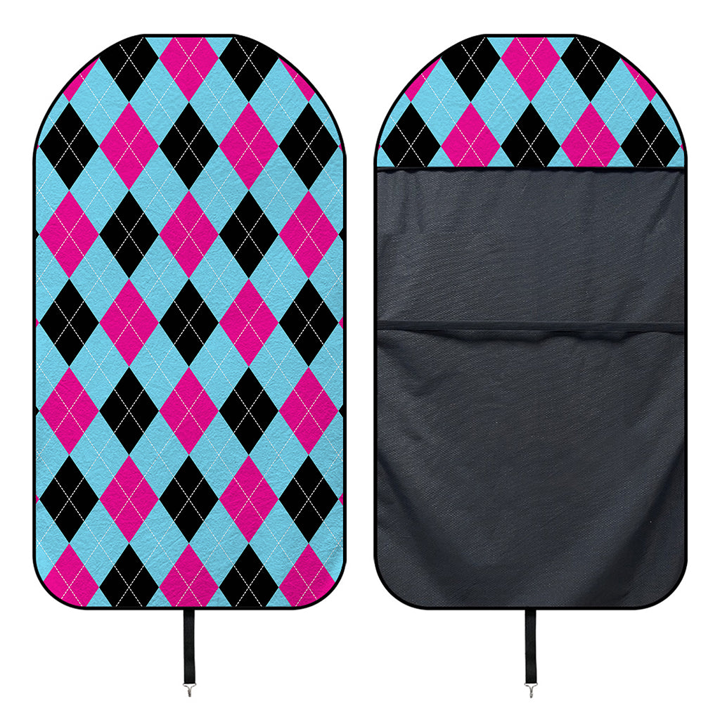 Blue Pink And Black Argyle Pattern Print Waterproof Car Seat Cover