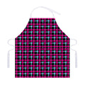 Blue Pink And Black Houndstooth Print Adjustable Apron