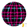 Blue Pink And Black Houndstooth Print Basketball