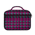 Blue Pink And Black Houndstooth Print Briefcase Bible Bag