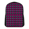 Blue Pink And Black Houndstooth Print Casual Backpack