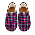 Blue Pink And Black Houndstooth Print Casual Shoes