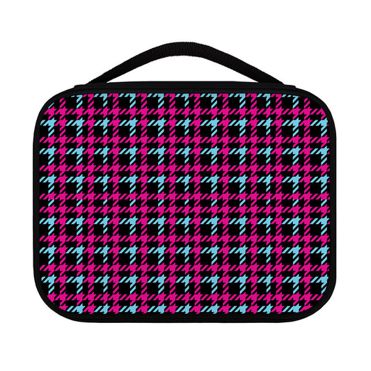 Blue Pink And Black Houndstooth Print Classic Bible Case