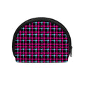 Blue Pink And Black Houndstooth Print Coin Purse