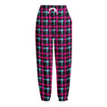 Blue Pink And Black Houndstooth Print Fleece Lined Knit Pants