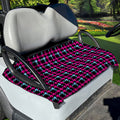 Blue Pink And Black Houndstooth Print Golf Cart Seat Cover