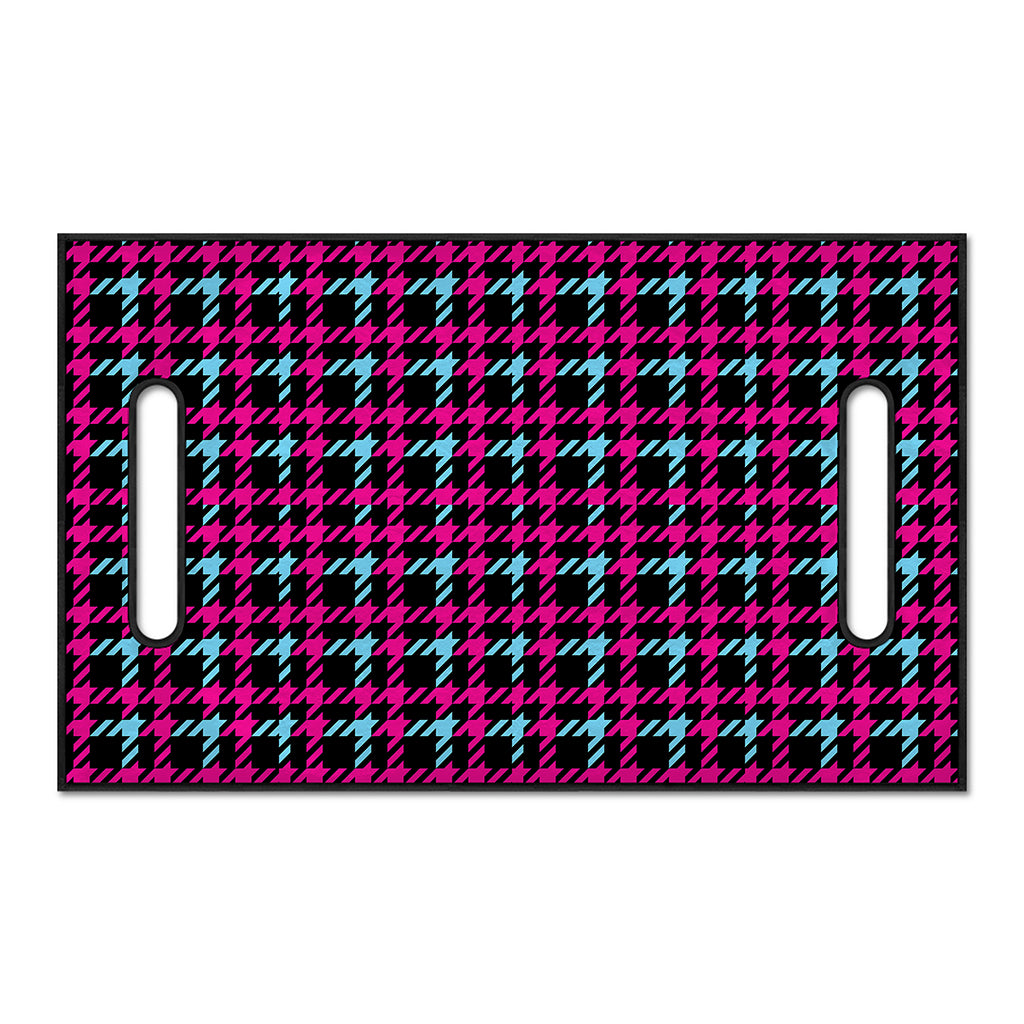 Blue Pink And Black Houndstooth Print Golf Cart Seat Cover