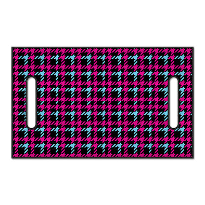 Blue Pink And Black Houndstooth Print Golf Cart Seat Cover