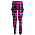 Blue Pink And Black Houndstooth Print High-Waisted Pocket Leggings