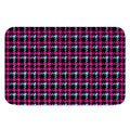 Blue Pink And Black Houndstooth Print Indoor Door Mat