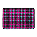 Blue Pink And Black Houndstooth Print Kitchen Mat