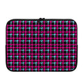 Blue Pink And Black Houndstooth Print Laptop Sleeve