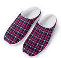 Blue Pink And Black Houndstooth Print Mesh Casual Shoes