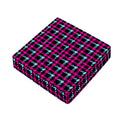 Blue Pink And Black Houndstooth Print Outdoor Seat Cushion Cover