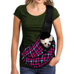 Blue Pink And Black Houndstooth Print Pet Sling Carrier