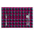 Blue Pink And Black Houndstooth Print Placemat