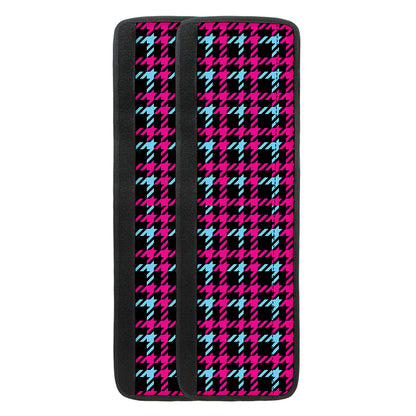 Blue Pink And Black Houndstooth Print Refrigerator Handle Covers