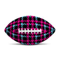 Blue Pink And Black Houndstooth Print Rugby Ball