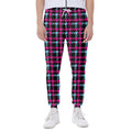 Blue Pink And Black Houndstooth Print Joggers