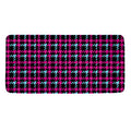 Blue Pink And Black Houndstooth Print Towel