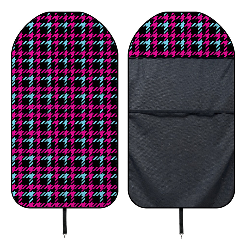 Blue Pink And Black Houndstooth Print Waterproof Car Seat Cover
