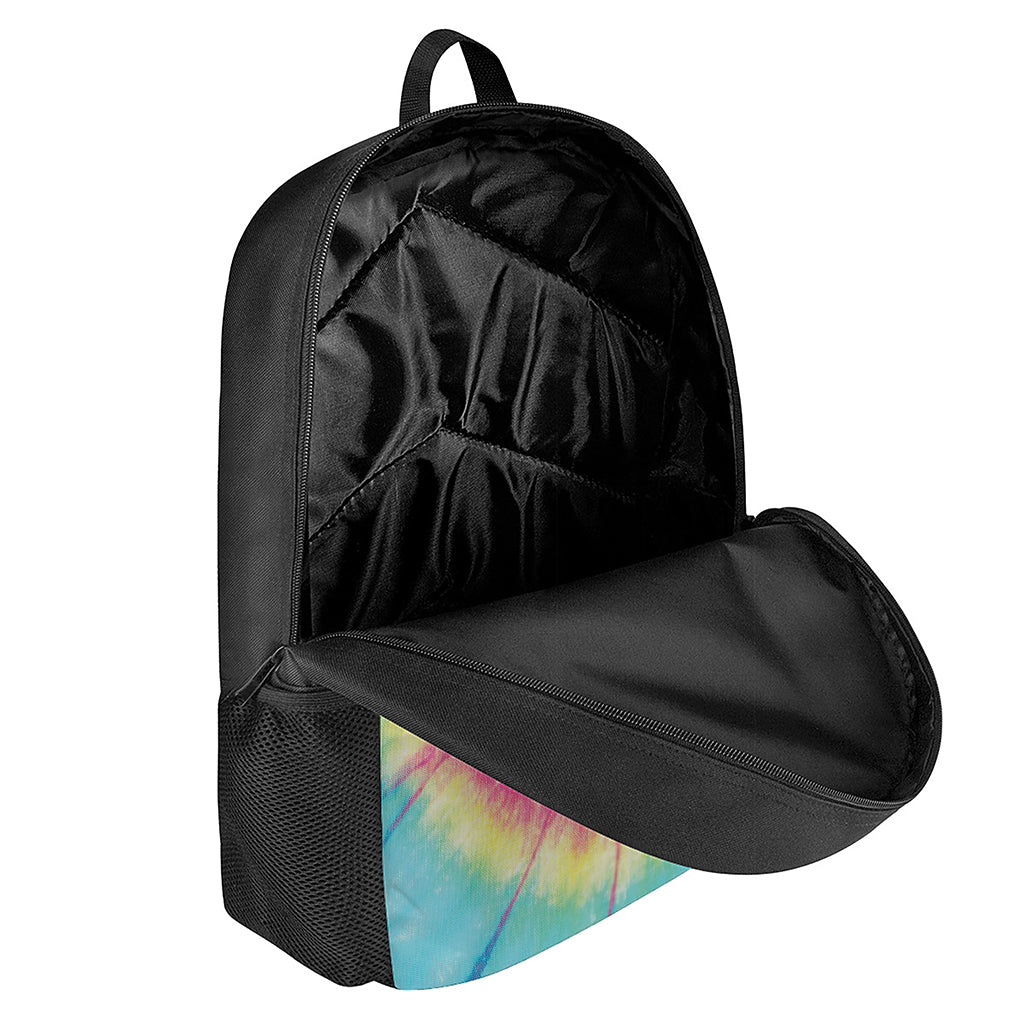 Blue Pink And Yellow Tie Dye Print 17 Inch Backpack