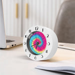 Blue Pink And Yellow Tie Dye Print Alarm Clock