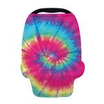 Blue Pink And Yellow Tie Dye Print Baby Seat Cover