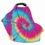 Blue Pink And Yellow Tie Dye Print Baby Seat Cover