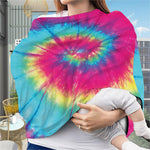 Blue Pink And Yellow Tie Dye Print Baby Seat Cover