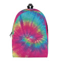 Blue Pink And Yellow Tie Dye Print School Backpack