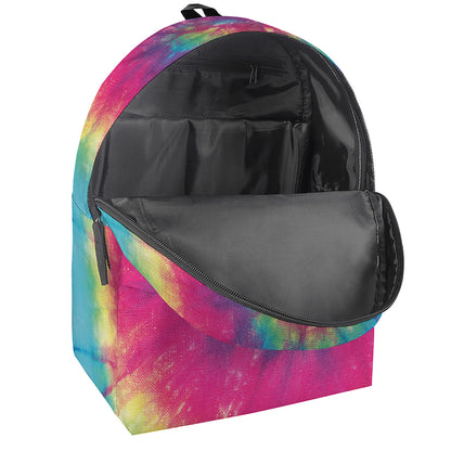 Blue Pink And Yellow Tie Dye Print Backpack