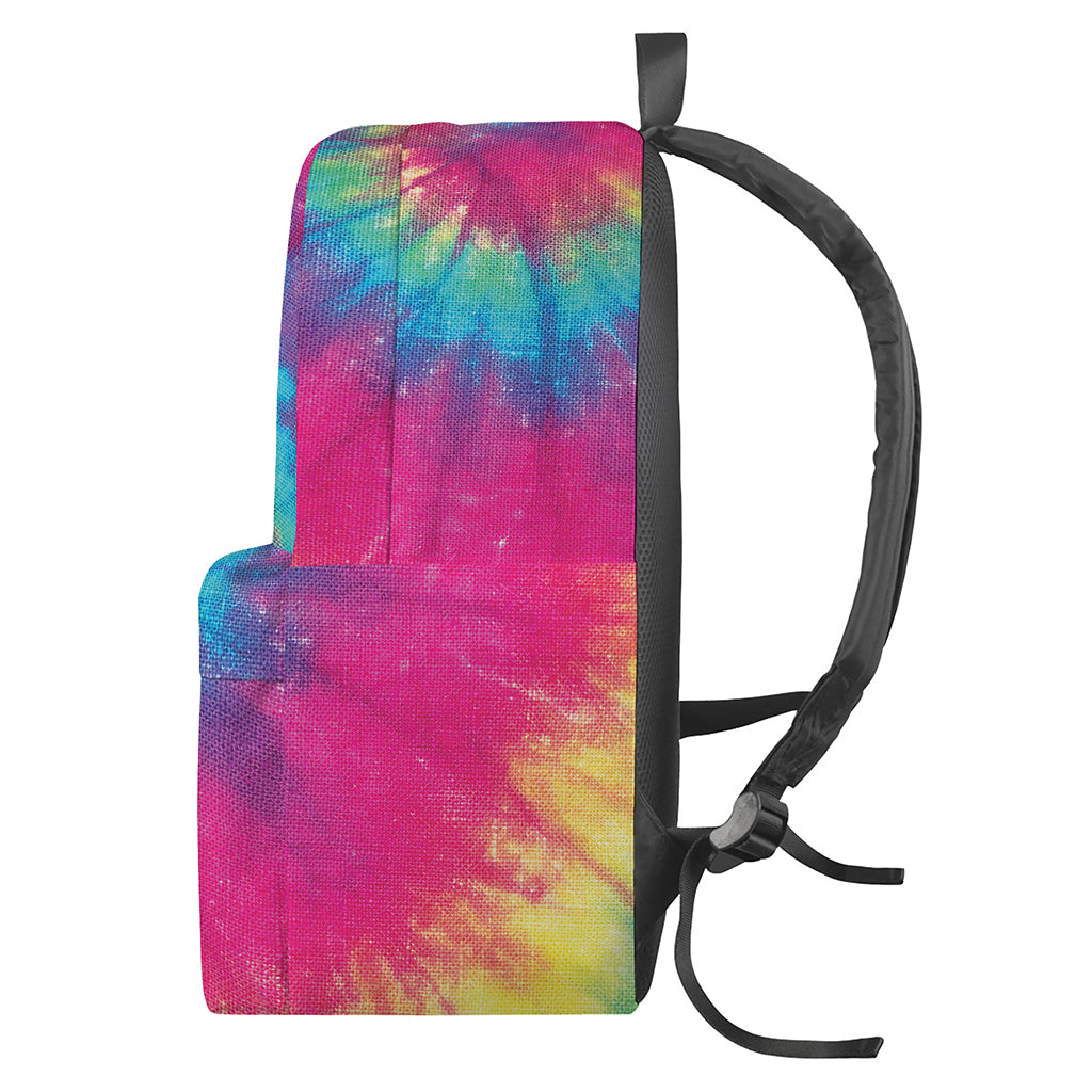 Blue Pink And Yellow Tie Dye Print Backpack