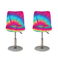 Blue Pink And Yellow Tie Dye Print Bar Stool Covers