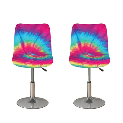 Blue Pink And Yellow Tie Dye Print Bar Stool Covers