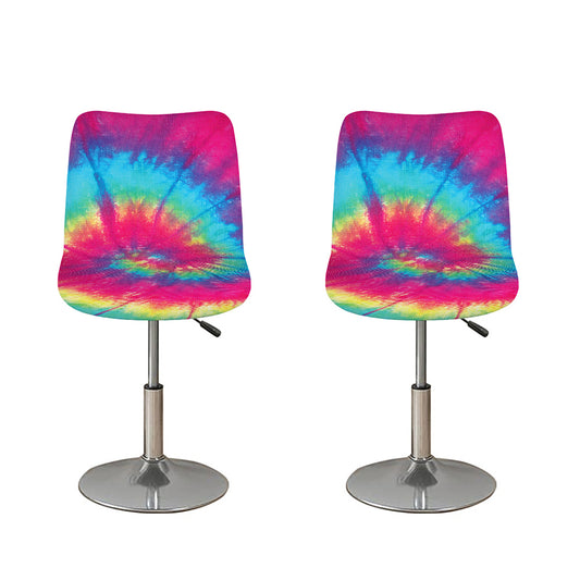 Blue Pink And Yellow Tie Dye Print Bar Stool Covers