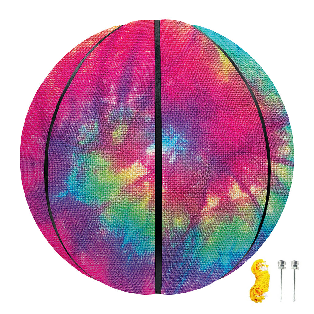 Blue Pink And Yellow Tie Dye Print Basketball