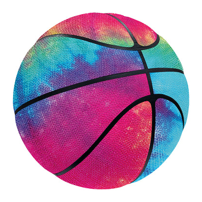 Blue Pink And Yellow Tie Dye Print Basketball