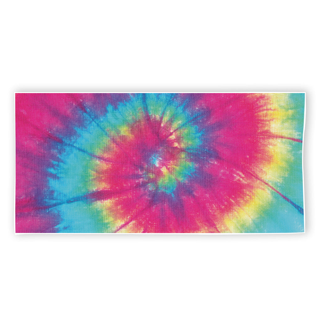 Blue Pink And Yellow Tie Dye Print Beach Towel
