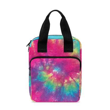 Blue Pink And Yellow Tie Dye Print Bible Tote Bag