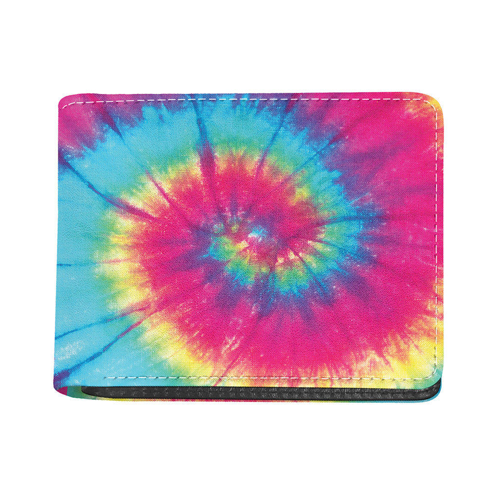 Blue Pink And Yellow Tie Dye Print Bifold Wallet